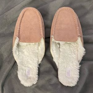 Stars Above faux fur lined hardsole slippers